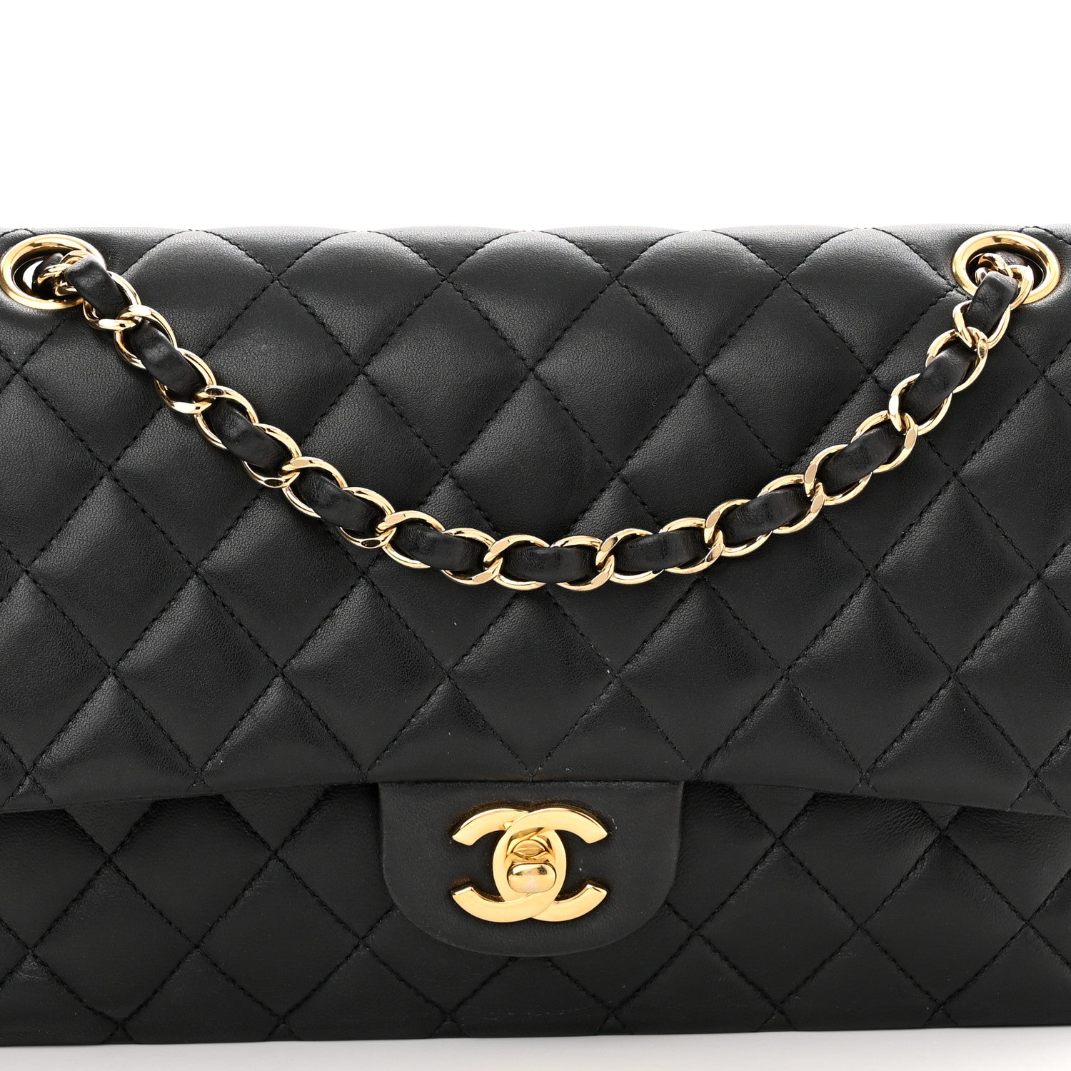 Chanel Lambskin Quilted Medium Double Flap Black 7 of 11