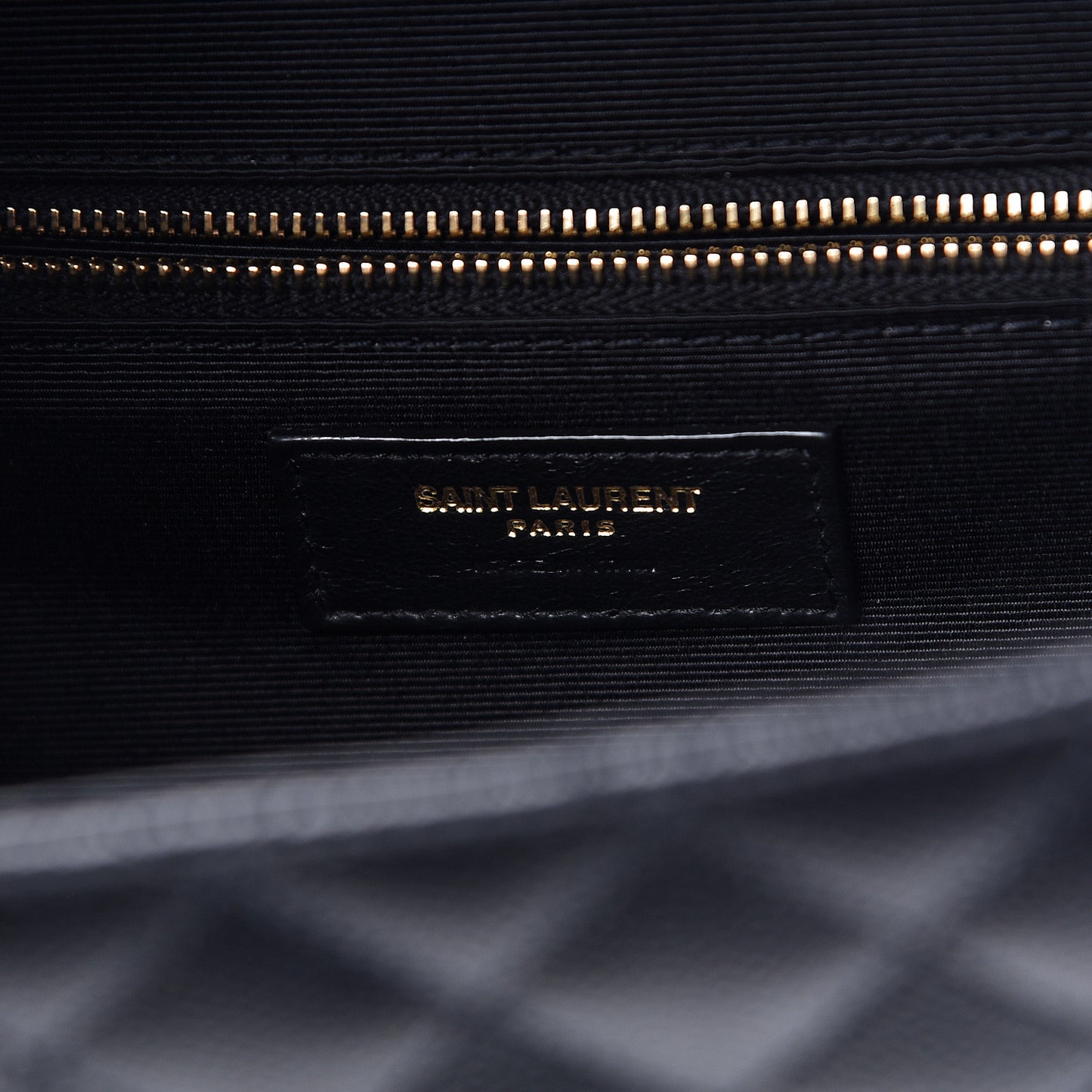 Grain De Poudre Textured Mixed Matelasse Large Triquilt Monogram Satchel Black