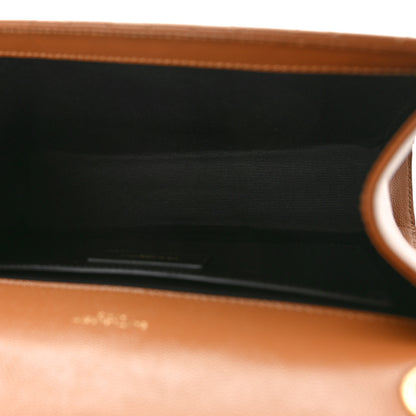 Saint Laurent Grain De Poudre Textured Mixed Matelasse Medium Triquilt Monogram Satchel Dark Latte 5 of 10