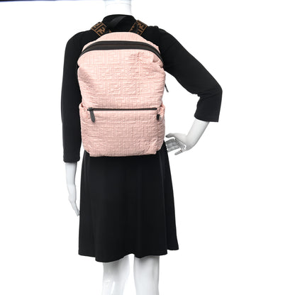 Fendi Nylon Fabric FF Embroidered Backpack Rosa Pink 2 of 9