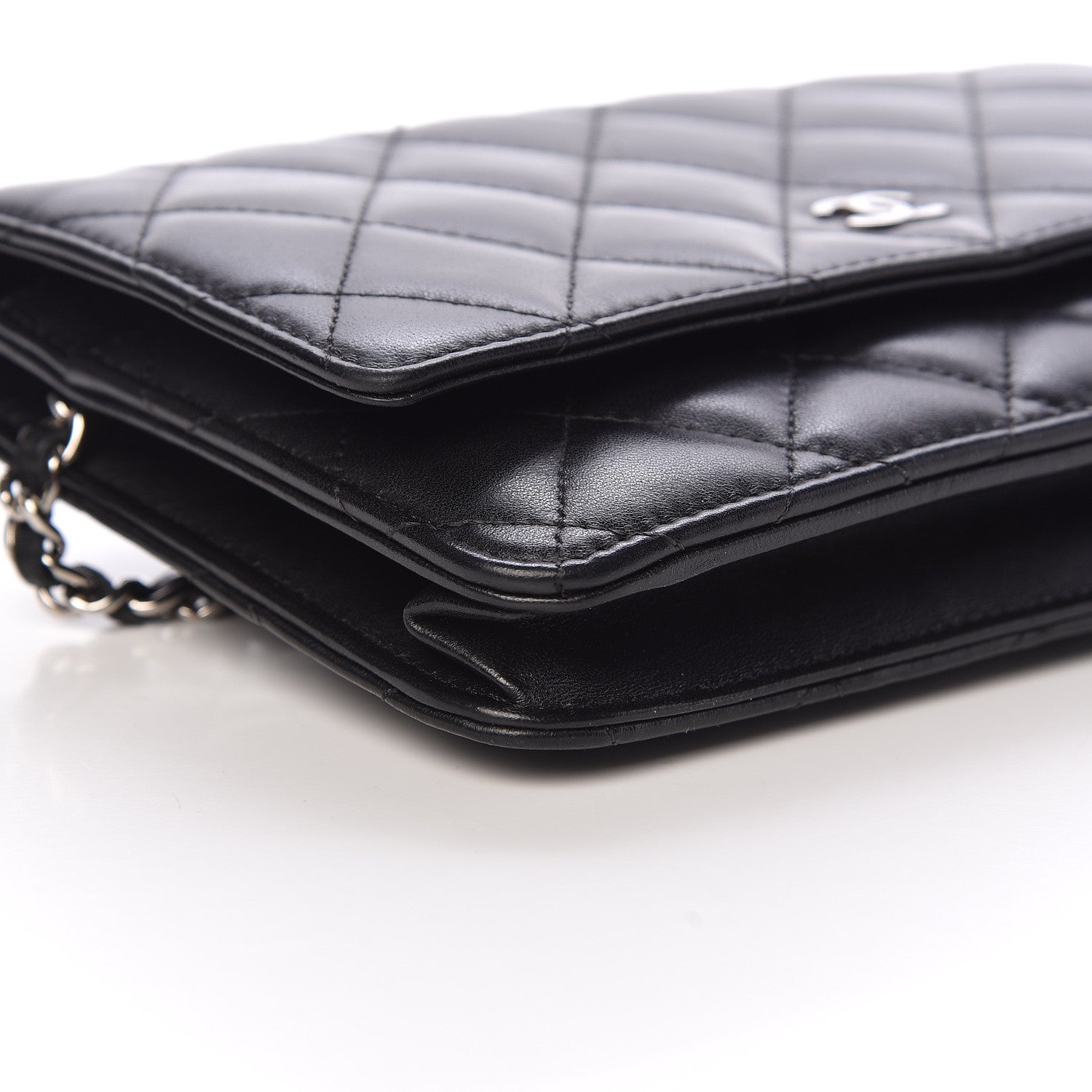Chanel Lambskin Quilted Wallet On Chain WOC Black 9 of 12