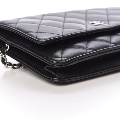 Chanel Lambskin Quilted Wallet On Chain WOC Black 9 of 12