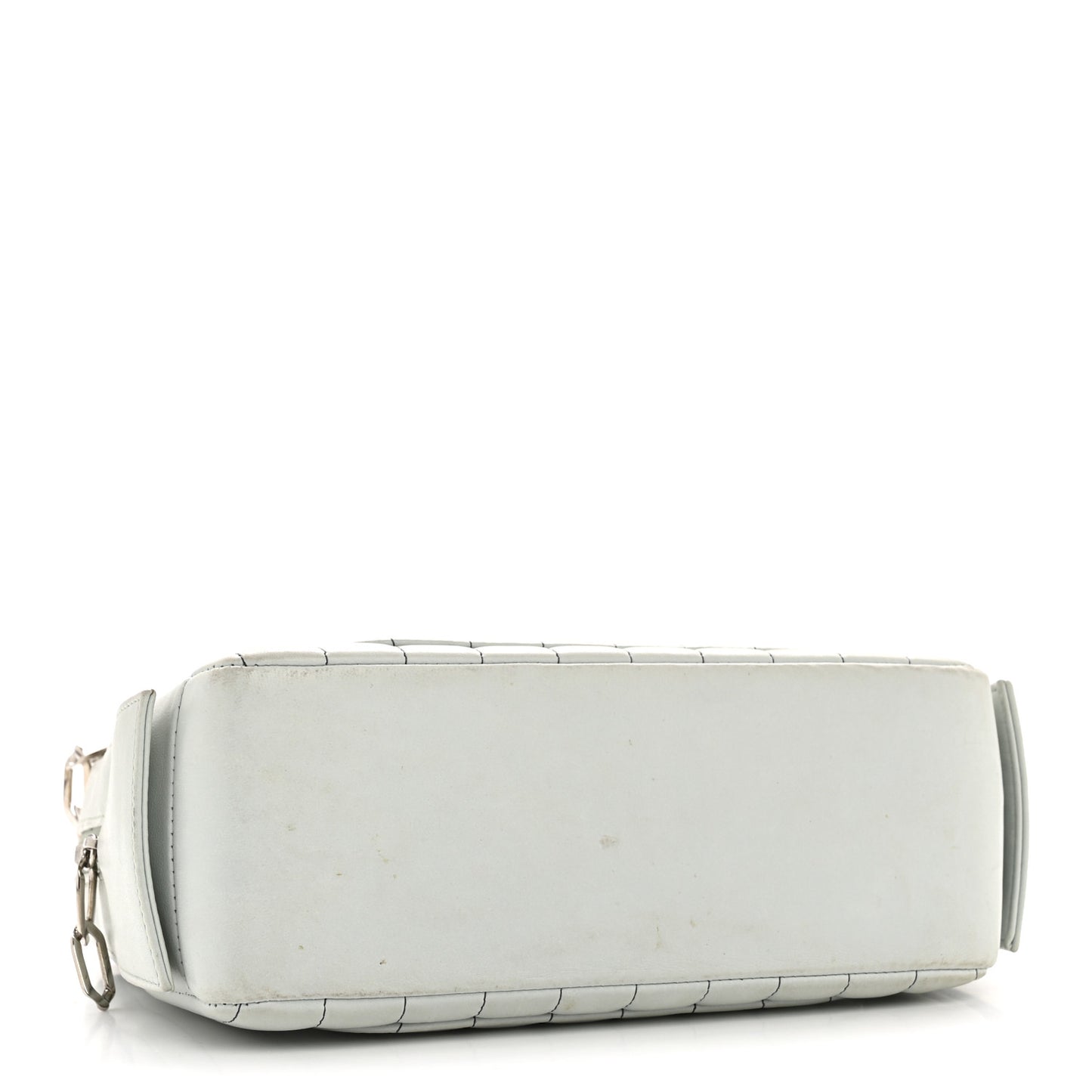 Lambskin Vertical Quilted Mademoiselle Camera Case Green