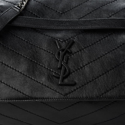 Saint Laurent Vintage Lambskin Chevron Monogram Medium Nolita Black 10 of 10