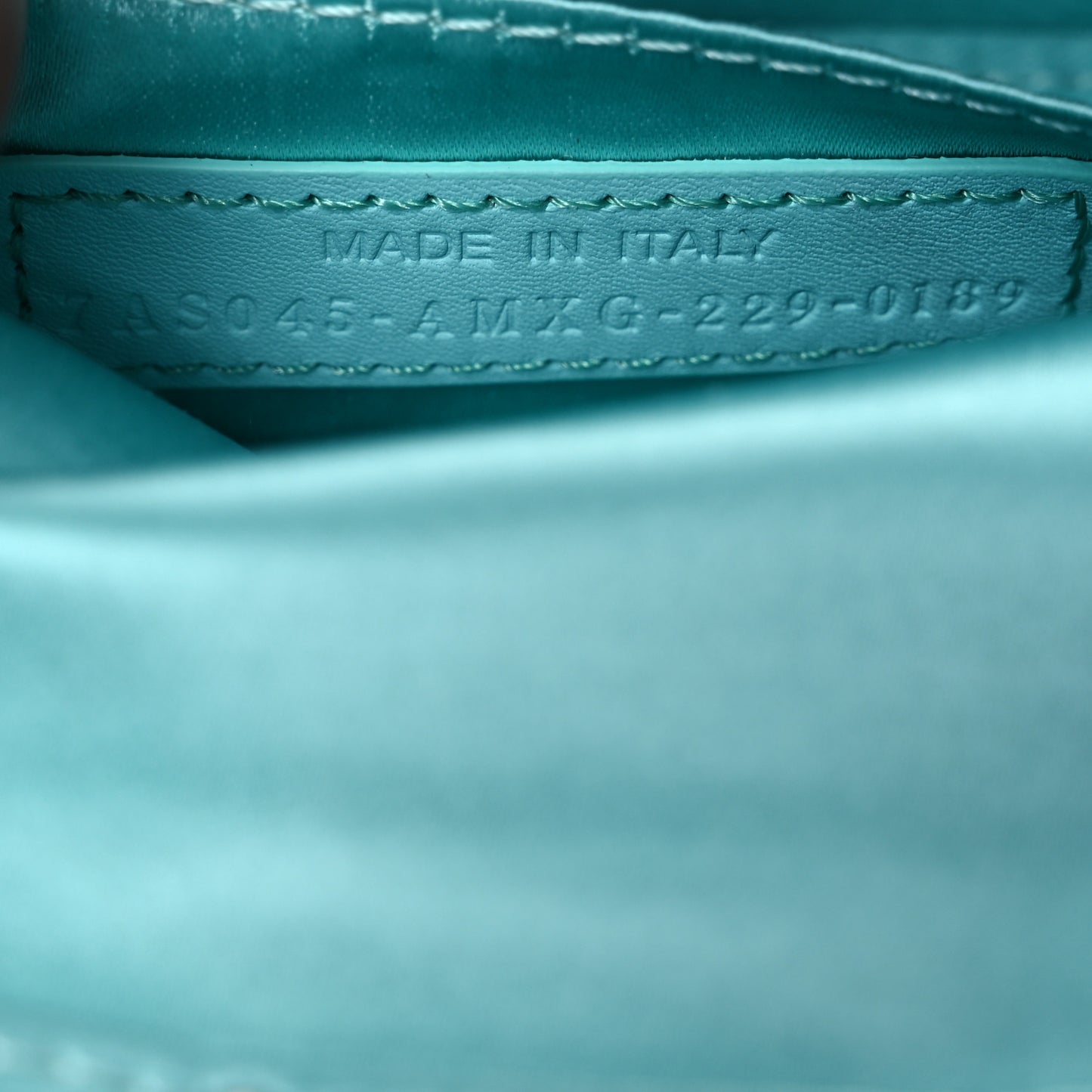 X TIFFANY Satin Silk Sterling Silver Nano Maxi Buckle Baguette Tiffany Blue