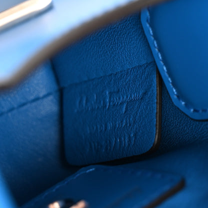 Salvatore Ferragamo Calfskin Mini Trifolio Bag Footballer Blue 7 of 10