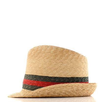 Gucci Abaca Straw Web Fedora Hat L 4 of 9