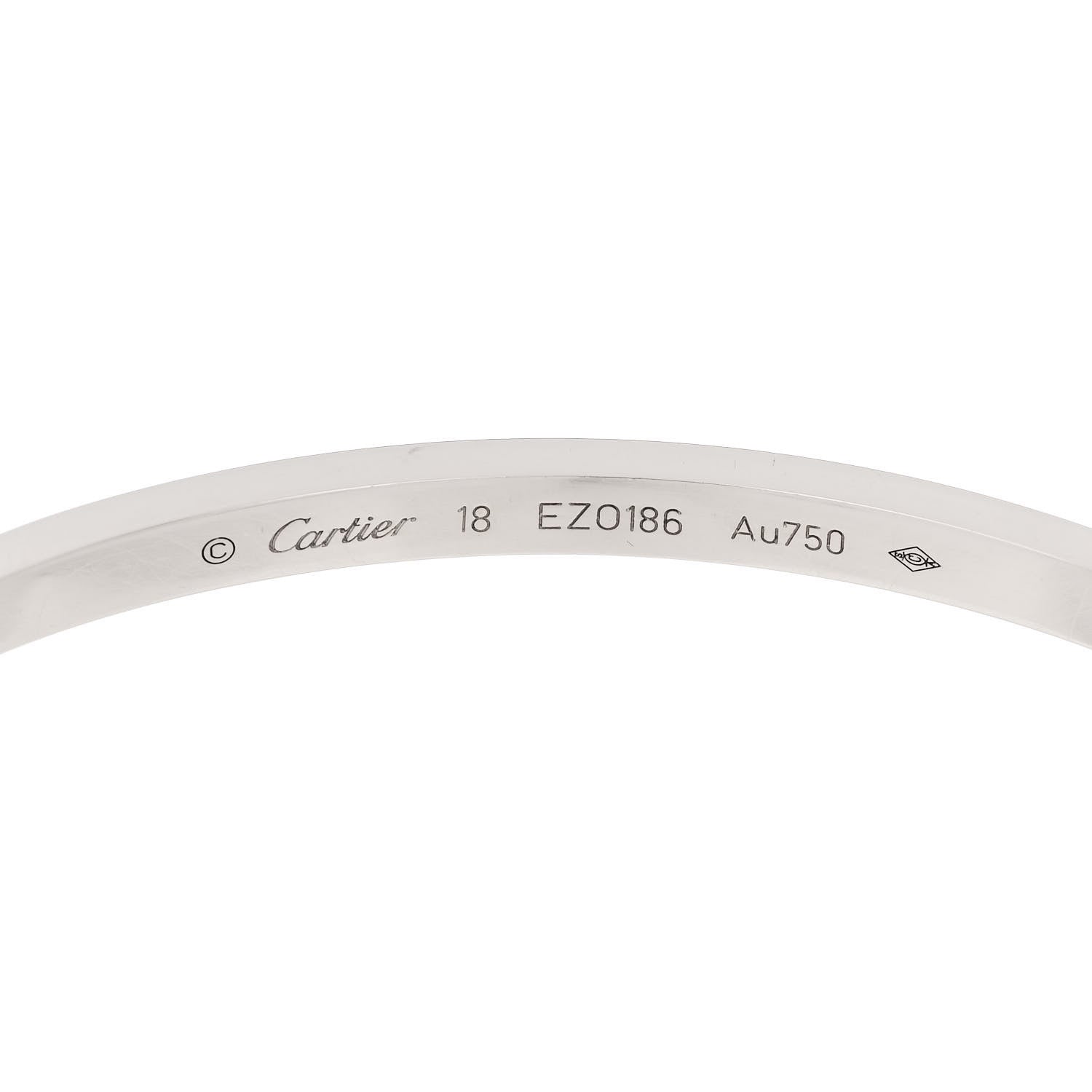 Cartier 18K White Gold Small LOVE Bracelet 18 6 of 8