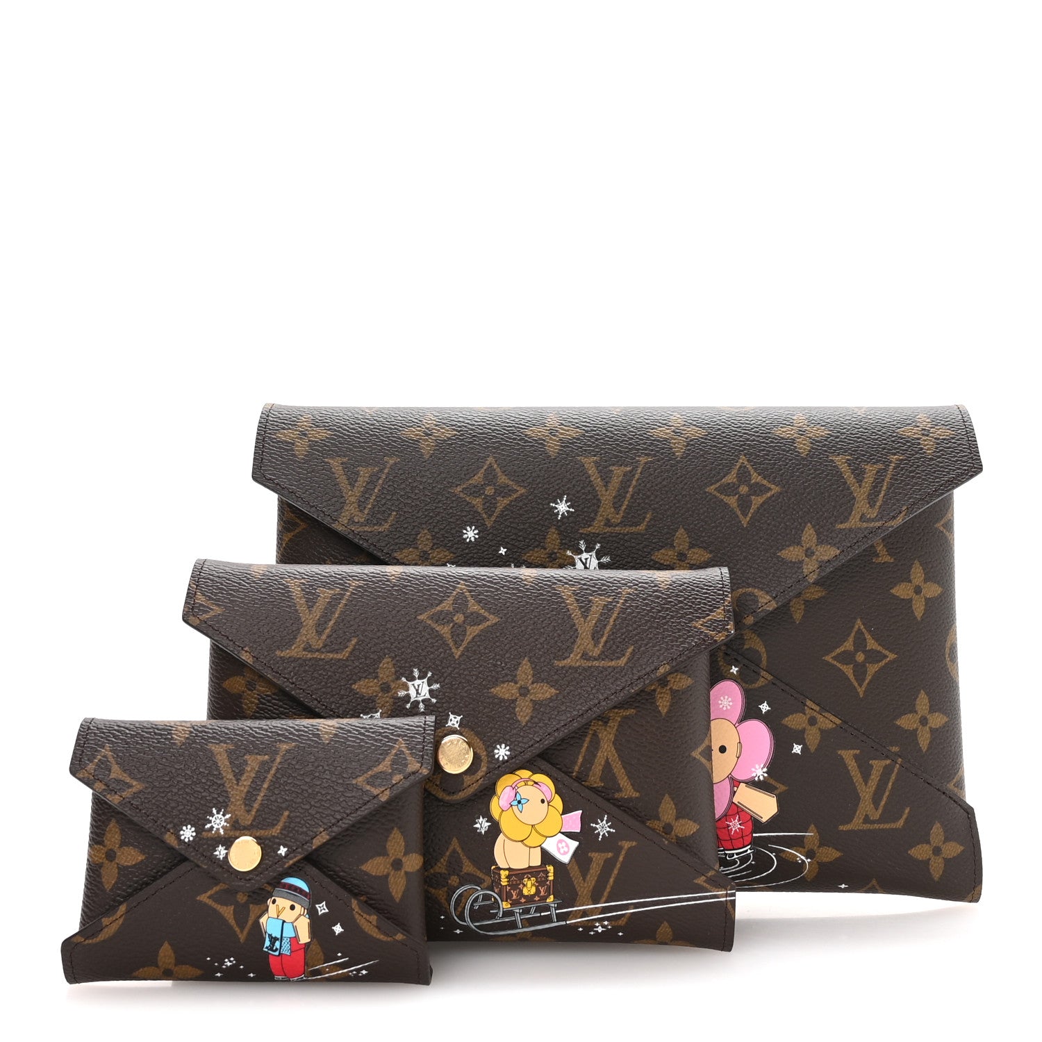 Louis Vuitton Monogram 2023 Christmas Animation Kirigami Pochette Set 1 of 8