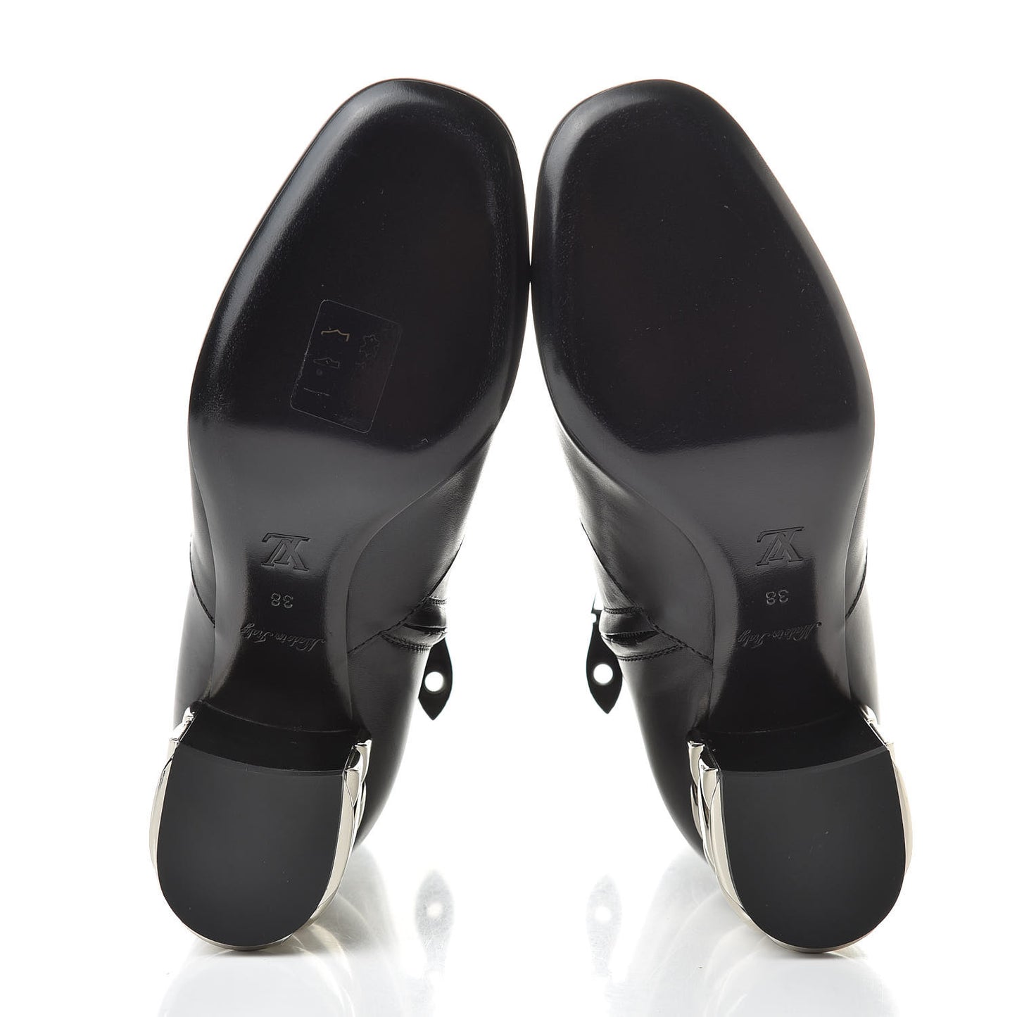 Lambskin Silver Light Ankle Boots 38 Black