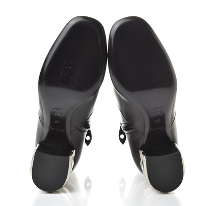 Louis Vuitton Lambskin Silver Light Ankle Boots 38 Black 5 of 8