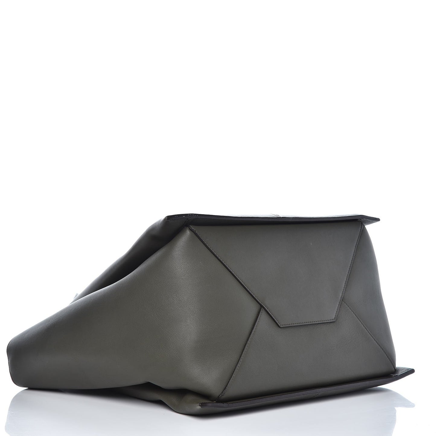 Supple Natural Calfskin Vertical Tri-Fold Bag Stone