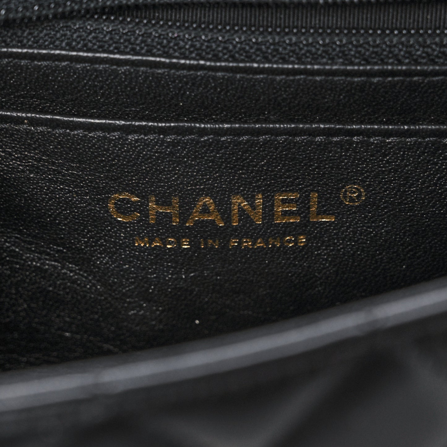 Lambskin Quilted Mini Rectangular Flap Black
