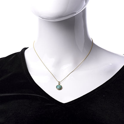 Tiffany 18K Yellow Gold Turquoise Paloma Picasso Dot Charm Pendant Necklace 2 of 7
