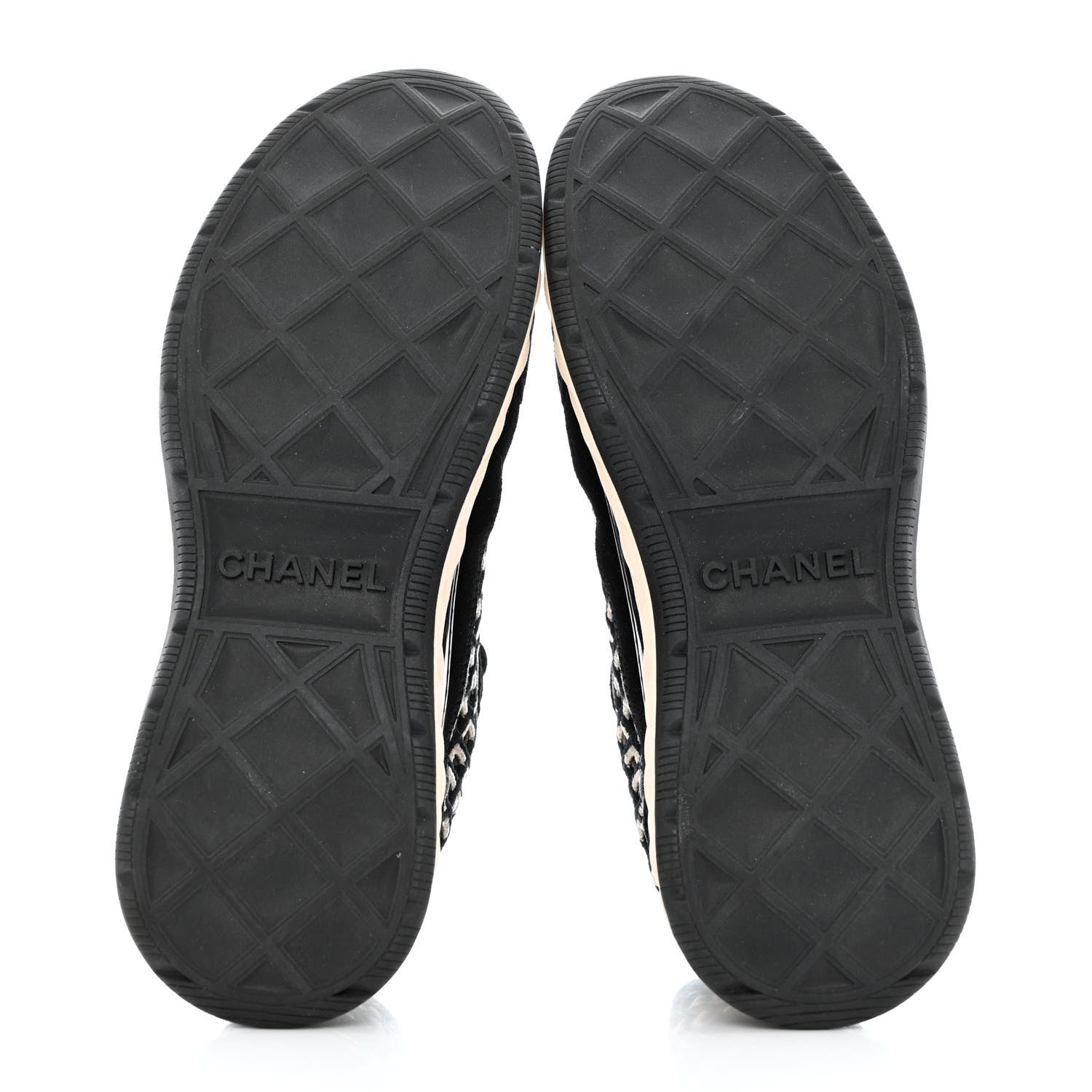 Chanel Suede Calfskin Embroidered CC Sneakers 38 Black 5 of 9