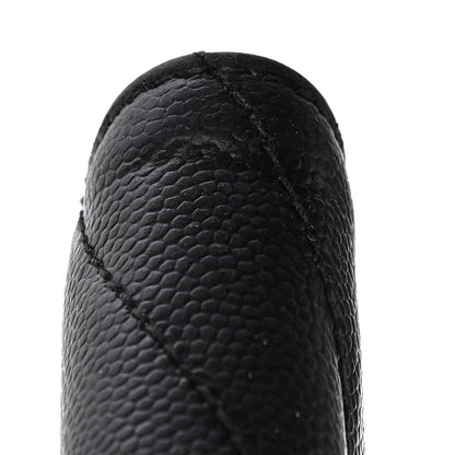 Saint Laurent Grain De Poudre Matelasse Chevron Monogram Zipped Card Case Black 22 of 22