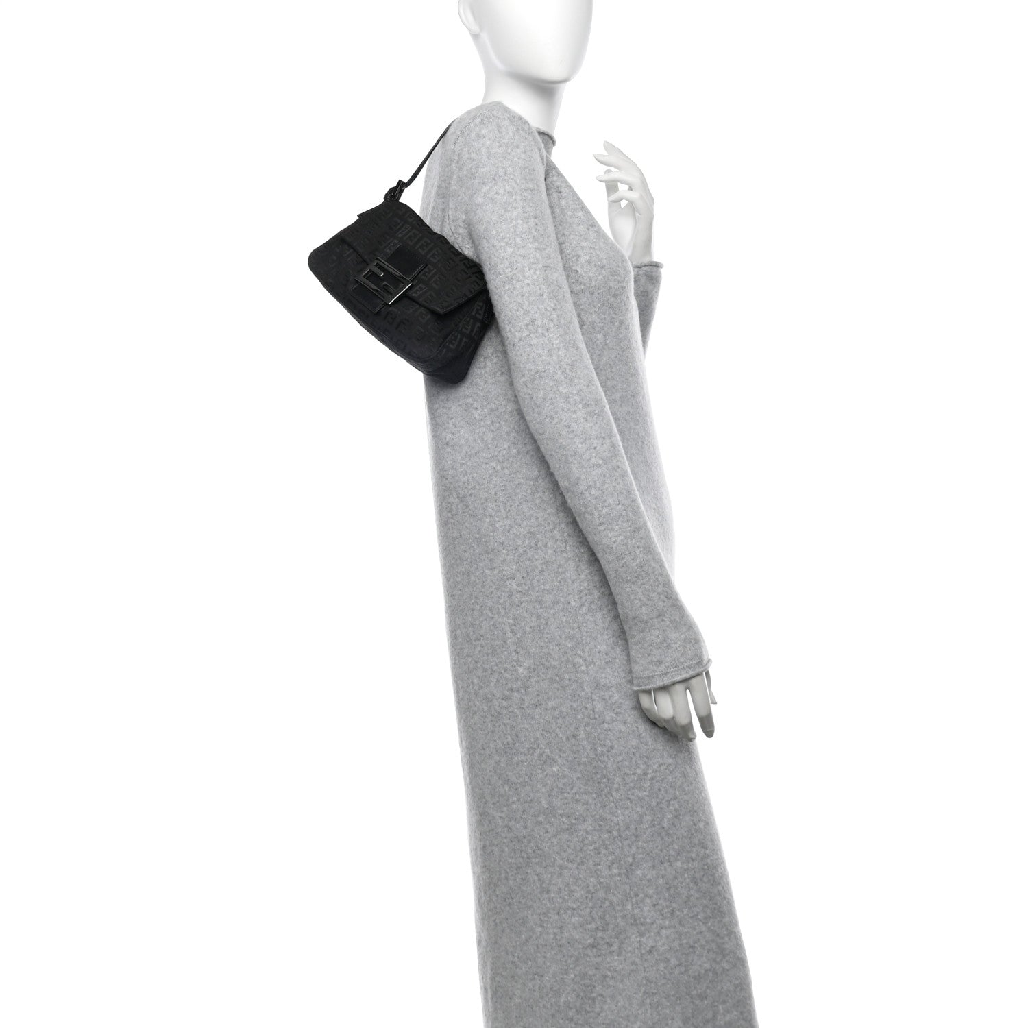 Fendi Zucchino Mini Mama Baguette Black 2 of 10