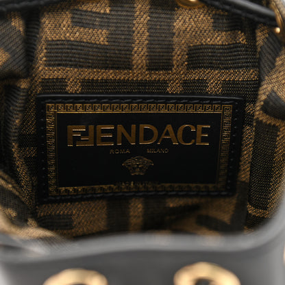 Fendi X VERSACE Silk Vitello Fendace FF Baroque Quilted Mini Mon Tresor Bucket Bag Gold Multicolor 6 of 10