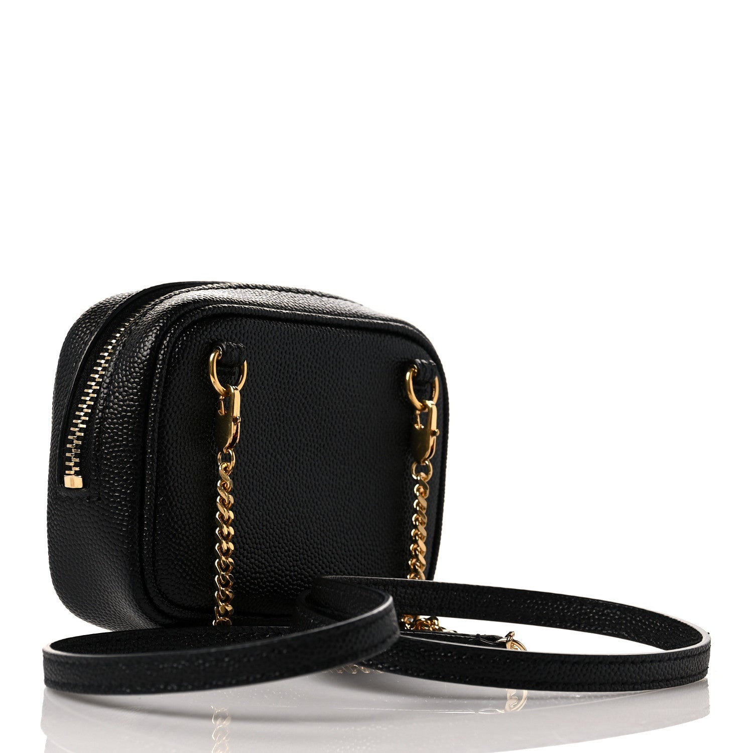 Saint Laurent Grain De Poudre Matelasse Monogram Baby Lou Camera Bag Black 3 of 10
