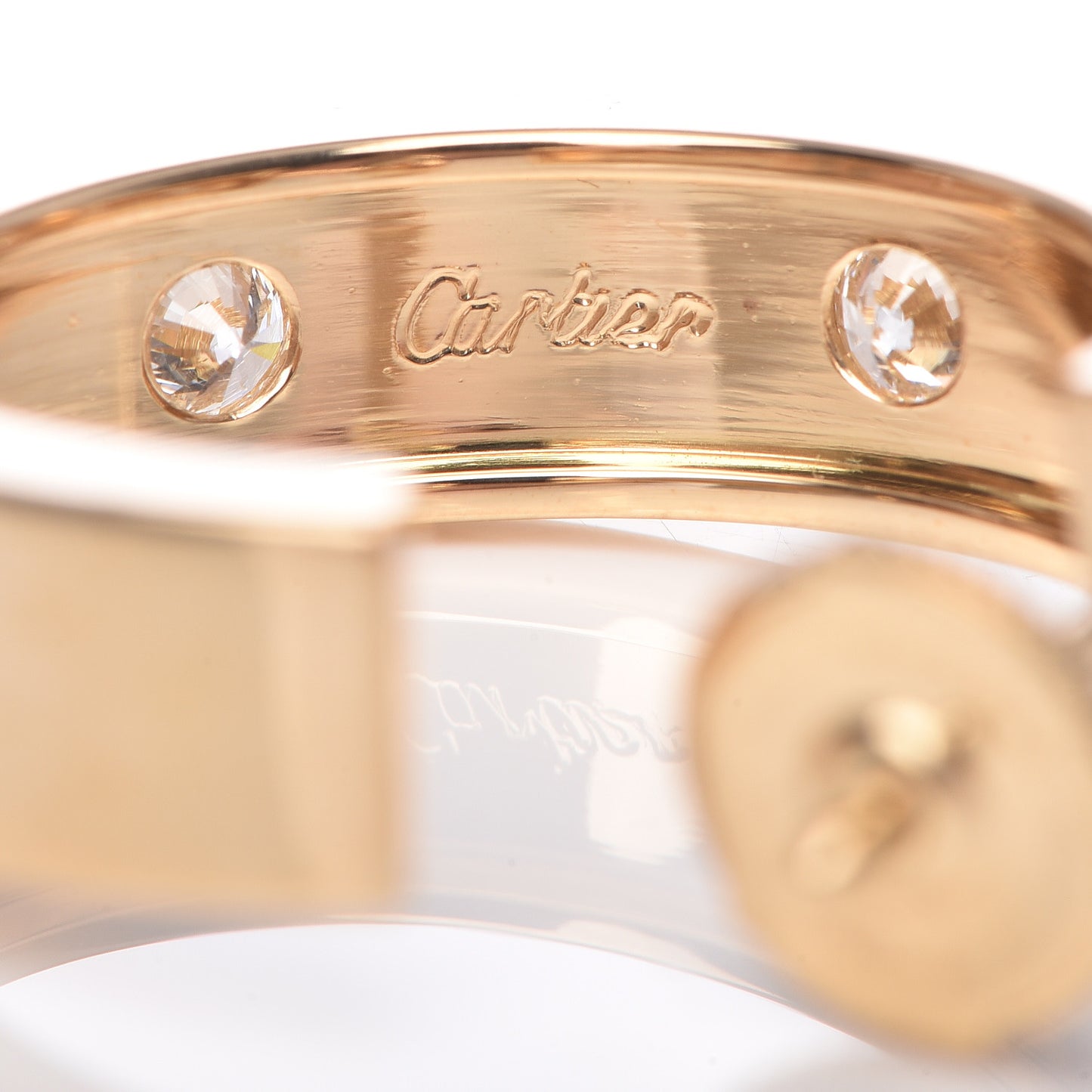 18K Yellow Gold 6 Diamond 5.5mm LOVE Hoop Earrings