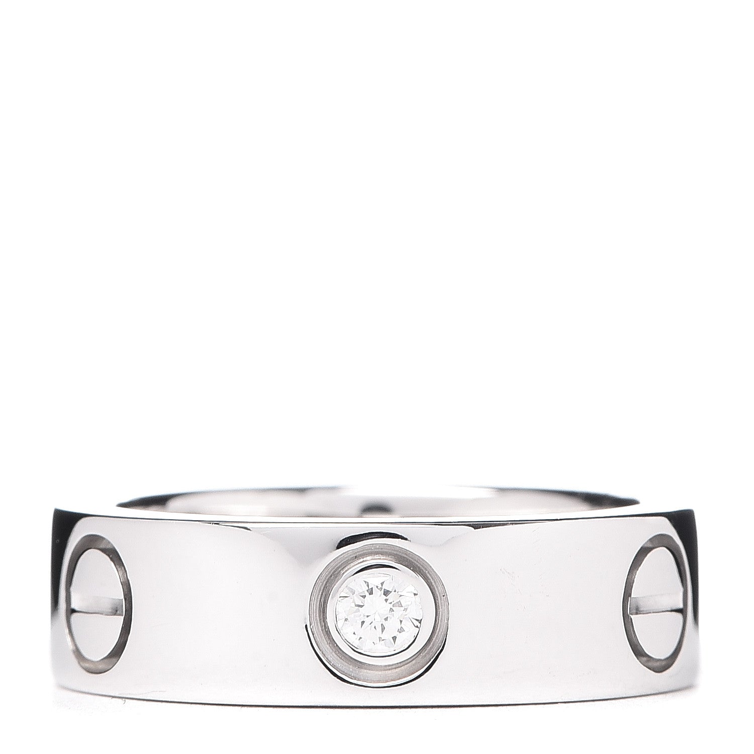 Cartier 18K White Gold 3 Diamond 5.5mm LOVE Ring 49 4.75 1 of 5