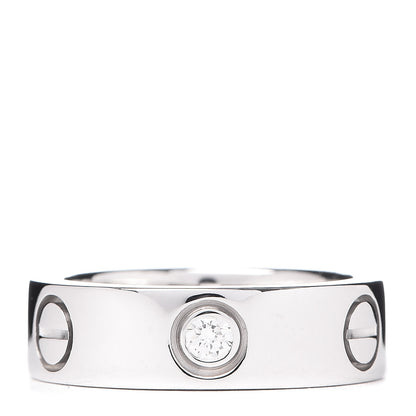 Cartier 18K White Gold 3 Diamond 5.5mm LOVE Ring 49 4.75 1 of 5