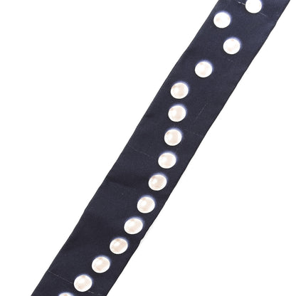 Chanel Silk Pearl CC Slim Bandeau Scarf Navy 4 of 6