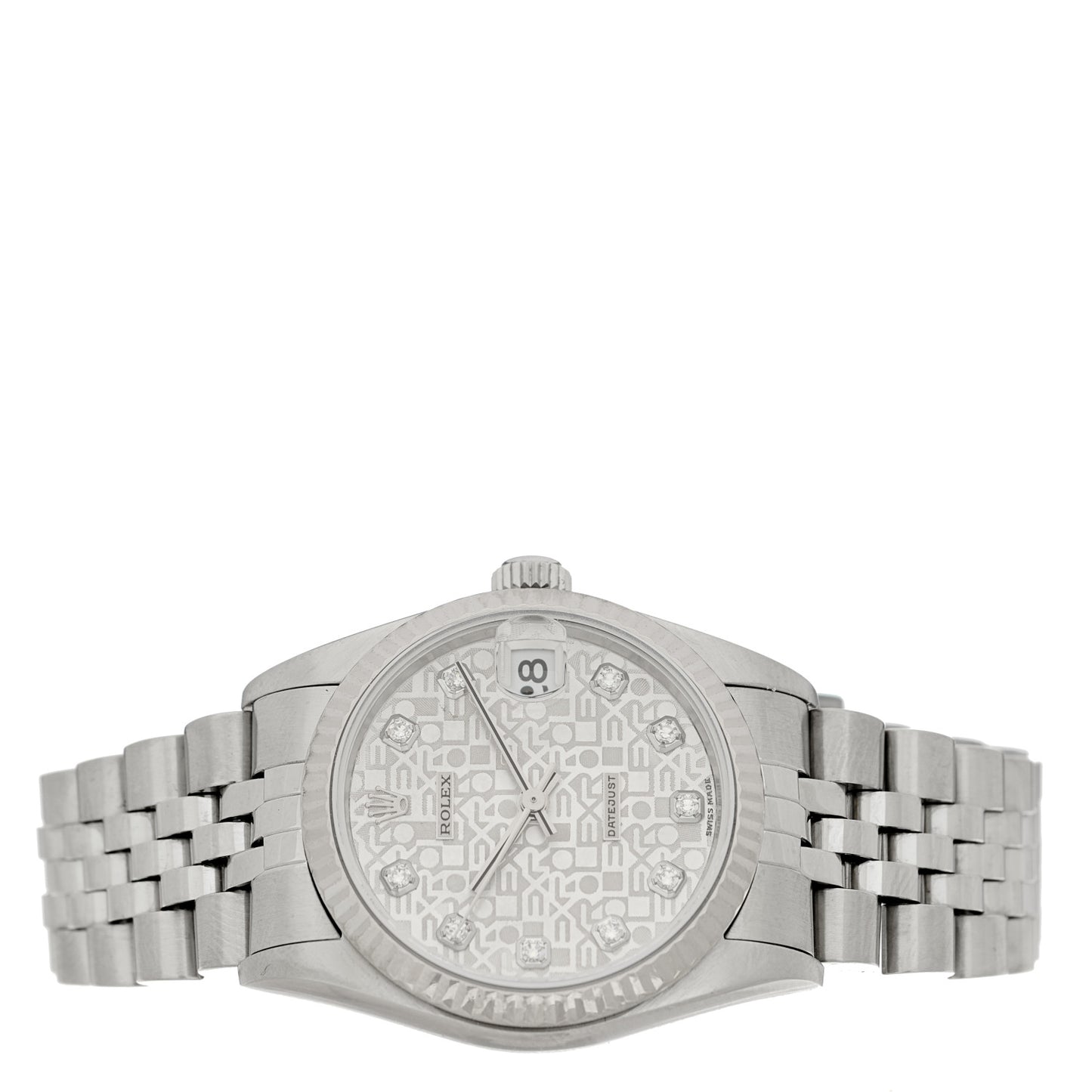 Stainless Steel 18K White Gold Diamond 31mm Oyster Perpetual Datejust Watch Silver Jubilee 78274