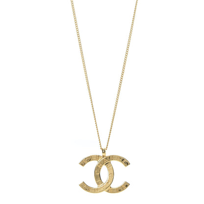 Chanel Metal CC Paris Button Necklace Gold 1 of 5