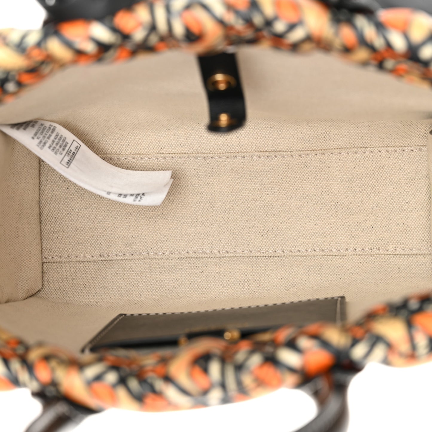 Lambskin Quilted Printed TB Heritage Check Mini Freya Tote Orange