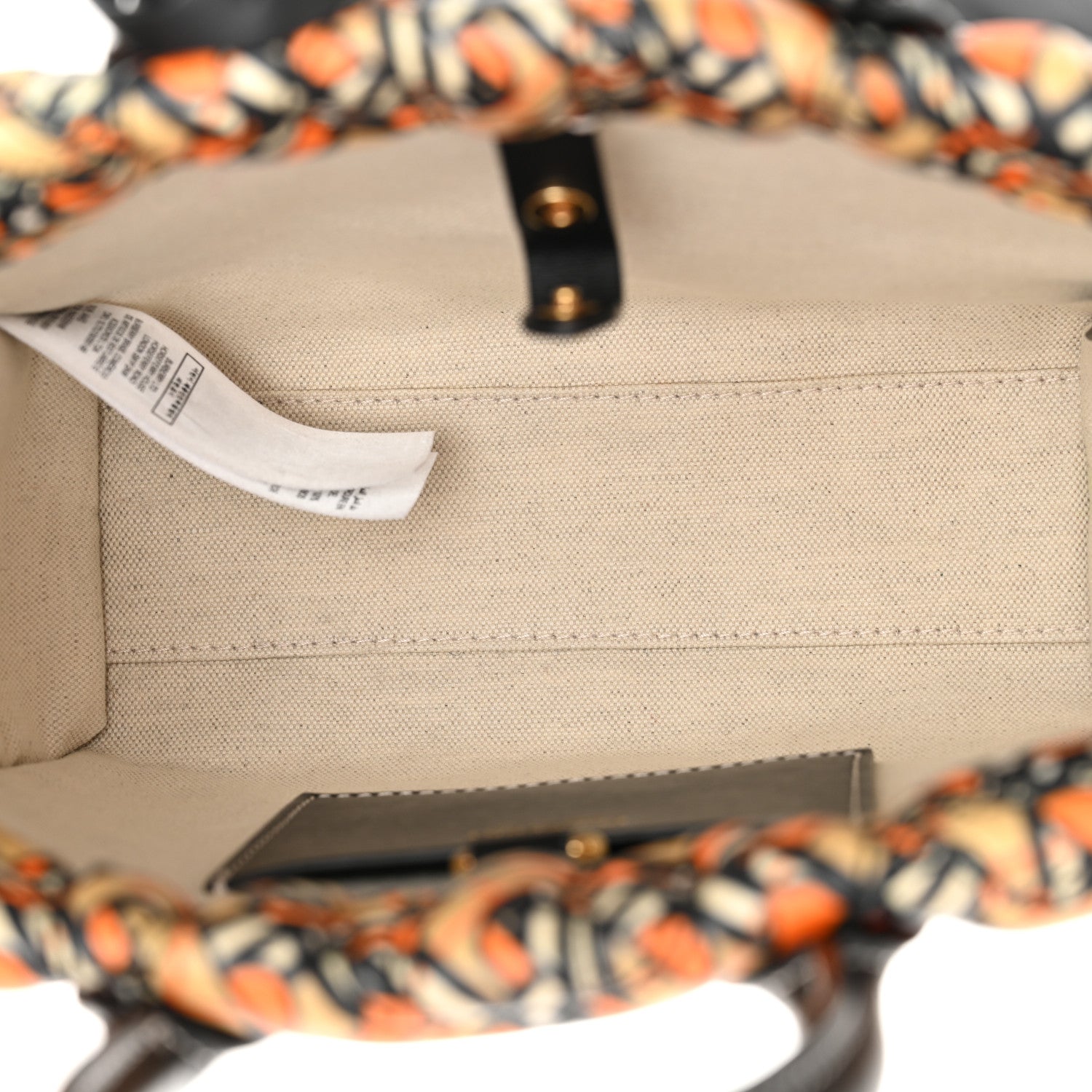 Burberry Lambskin Quilted Printed TB Heritage Check Mini Freya Tote Orange 5 of 11