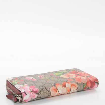 Gucci GG Supreme Monogram Blooms Zip Around Wallet Beige Multicolor Dry Rose 4 of 7