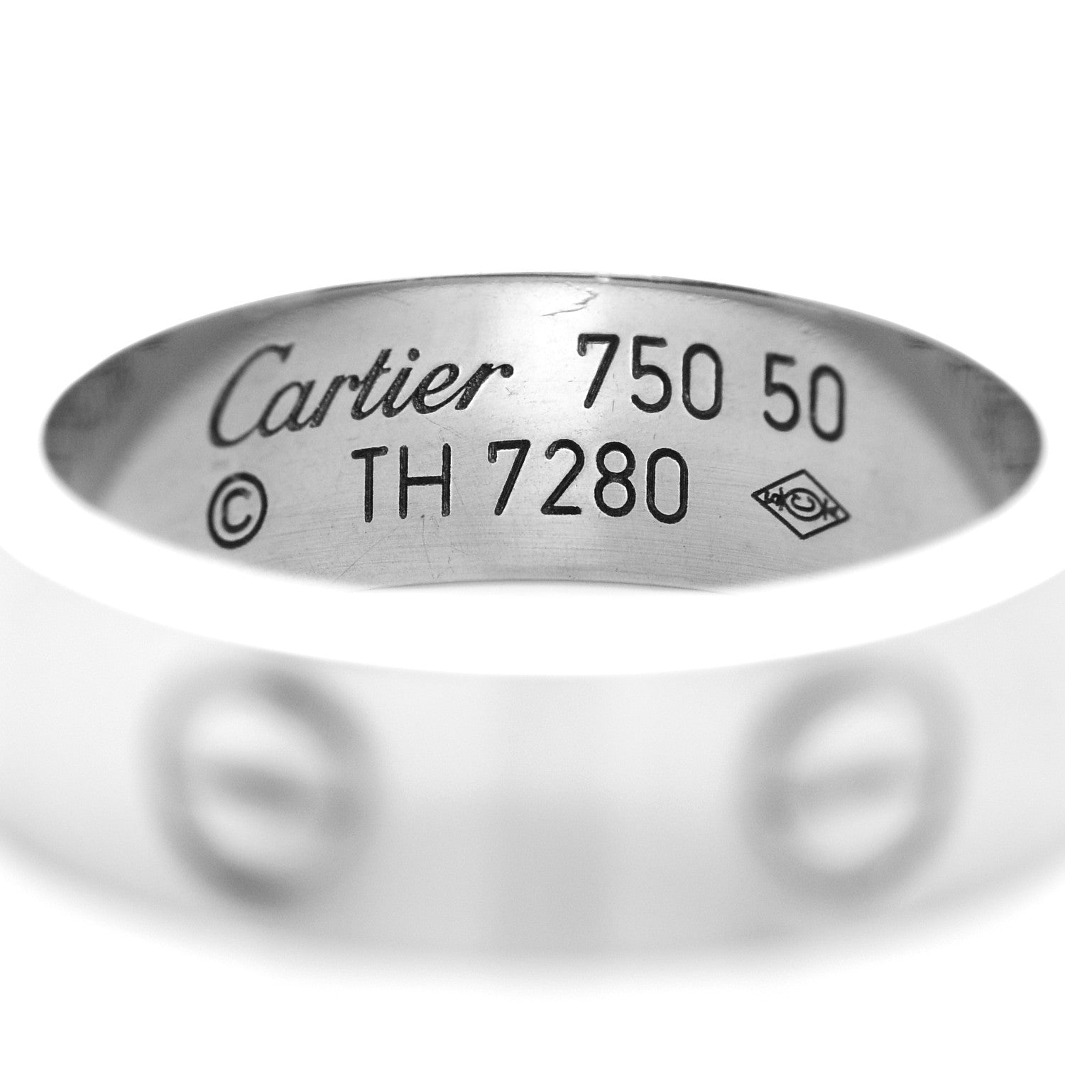 Cartier 18K White Gold 5.5mm LOVE Ring 50 5.25 4 of 4