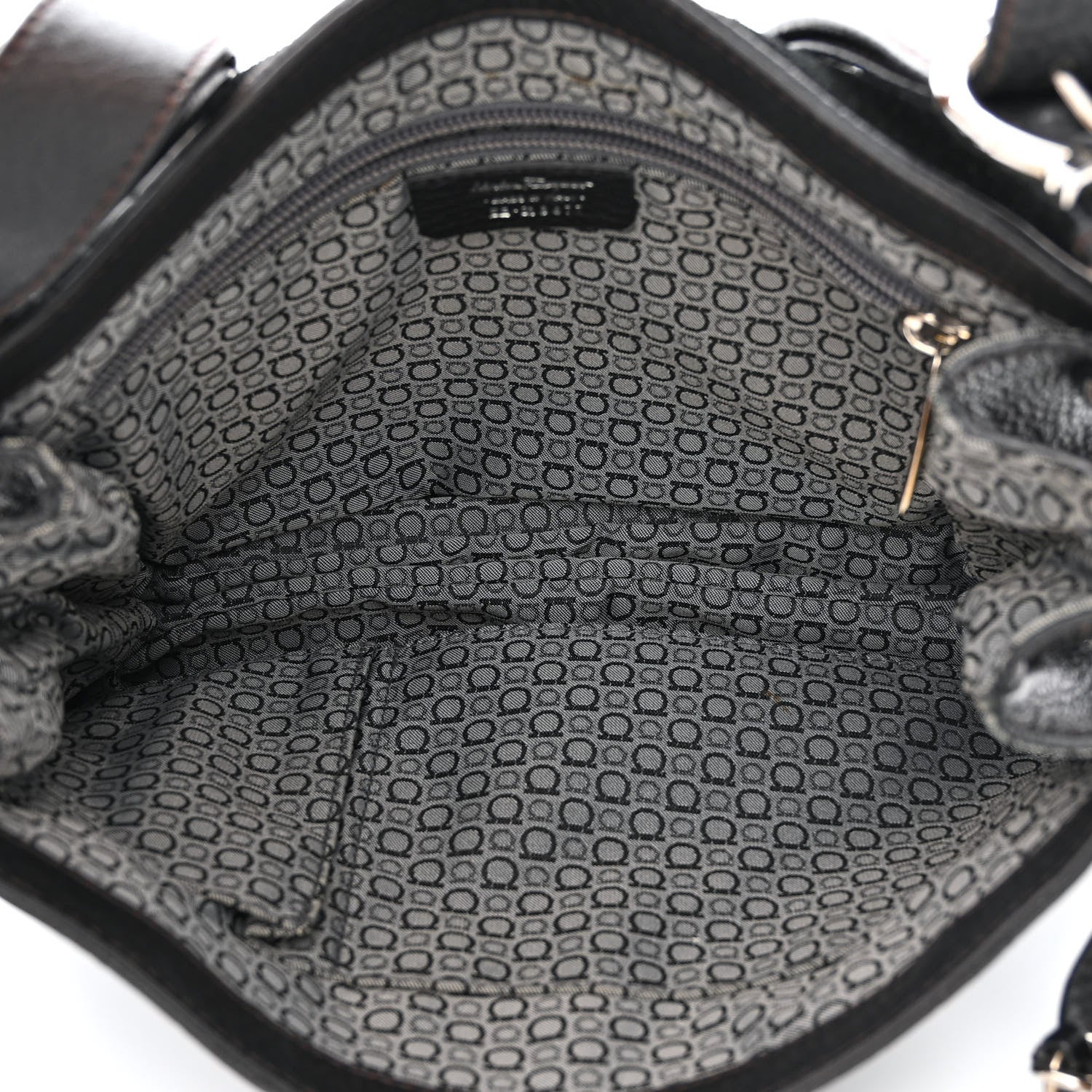 Salvatore Ferragamo Grained Calfskin Gancini Flap Shoulder Bag Black 5 of 10