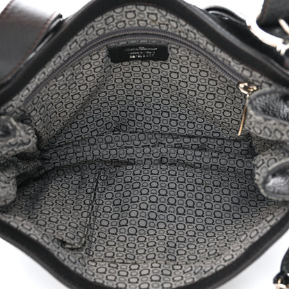 Salvatore Ferragamo Grained Calfskin Gancini Flap Shoulder Bag Black 5 of 10