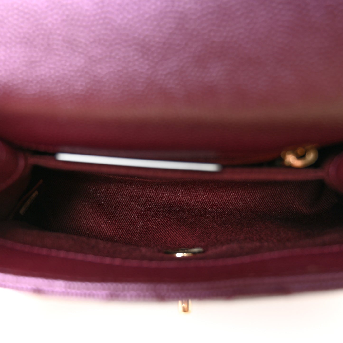 Iridescent Caviar Quilted Extra Mini Coco Handle Flap Purple