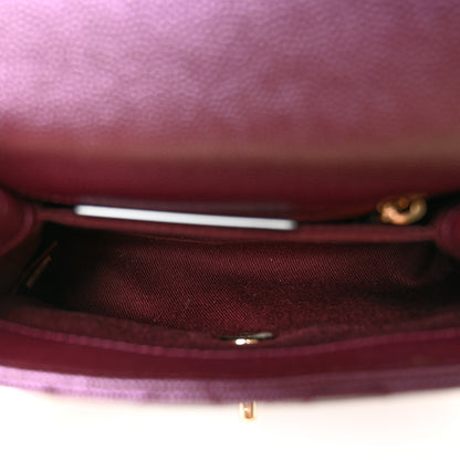 Chanel Iridescent Caviar Quilted Extra Mini Coco Handle Flap Purple 5 of 10