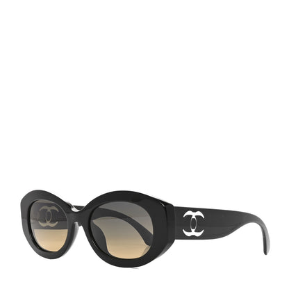 Chanel Acetate Nyon Oval CC Sunglasses 5528-A Black 1 of 7