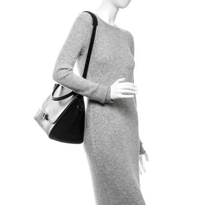 Celine Drummed Calfskin Suede Medium Trapeze Black 2 of 8