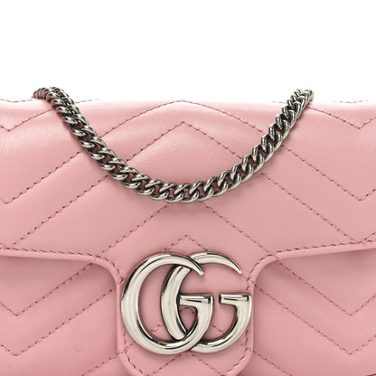 Gucci Calfskin Matelasse Super Mini GG Marmont Shoulder Bag Wild Rose 8 of 10