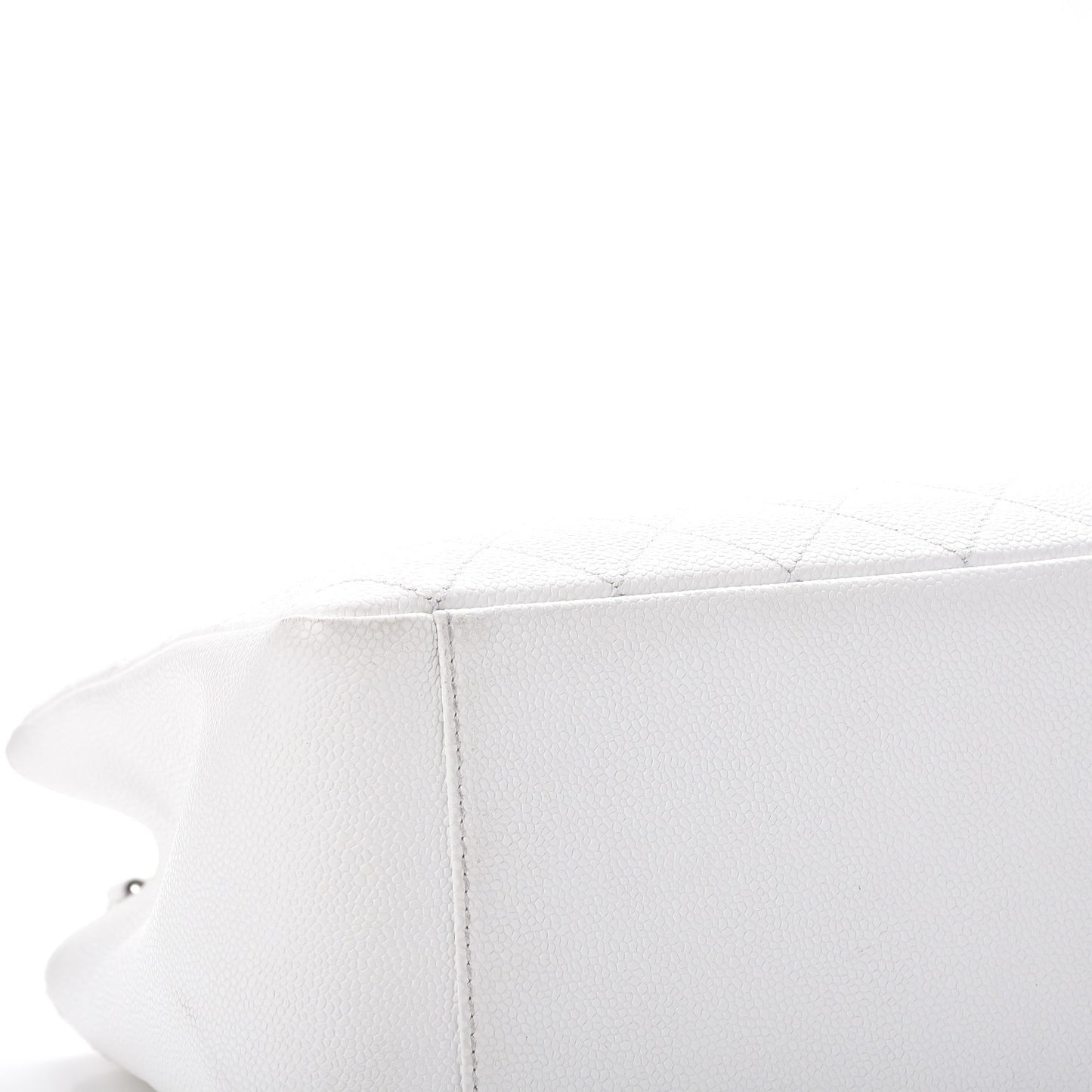 Caviar Quilted Grand Shopping Tote GST White