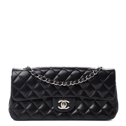 Chanel Lambskin Quilted East West Flap Black 1 of 12