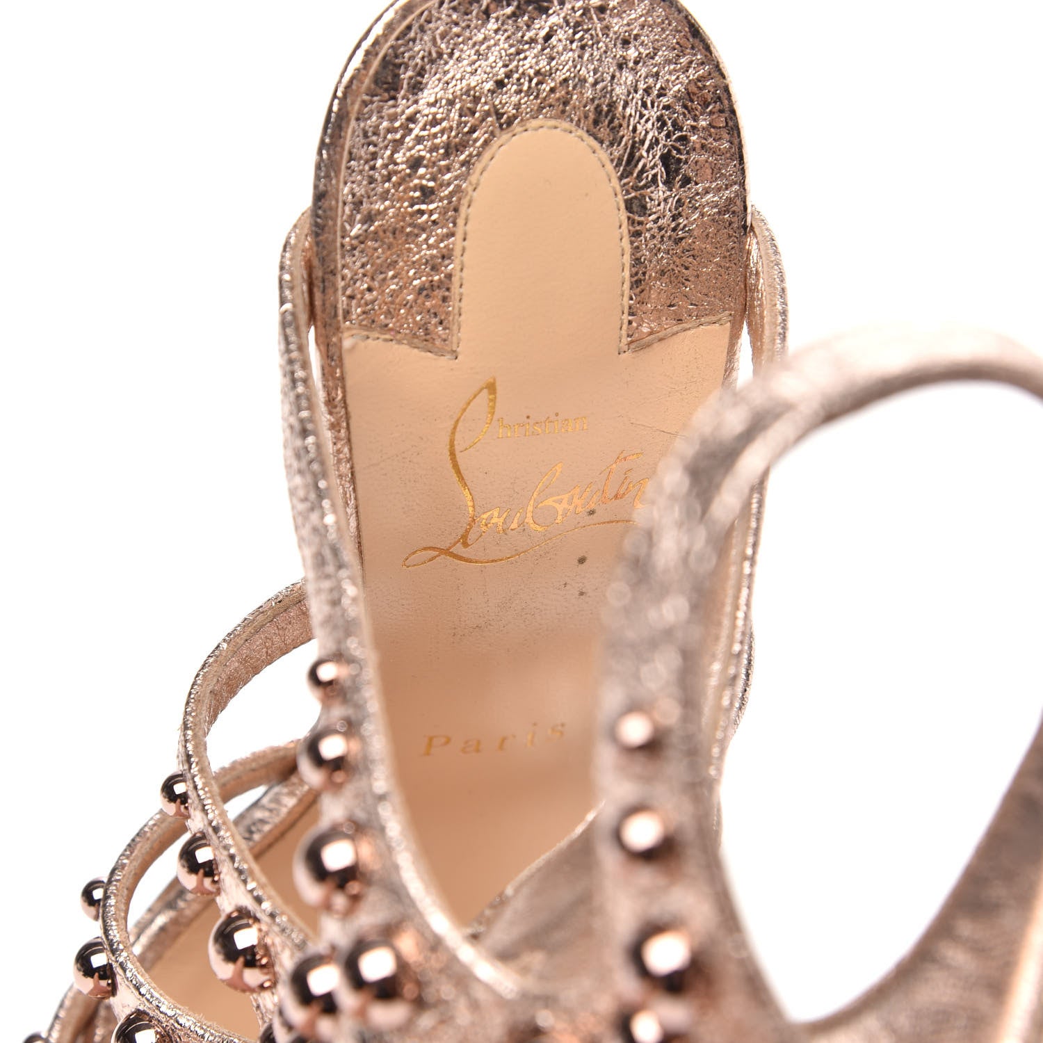 Christian Louboutin Specchio Vintage Amazoutiful 120 Lace Up Sandals 38 Rose Gold 7 of 8