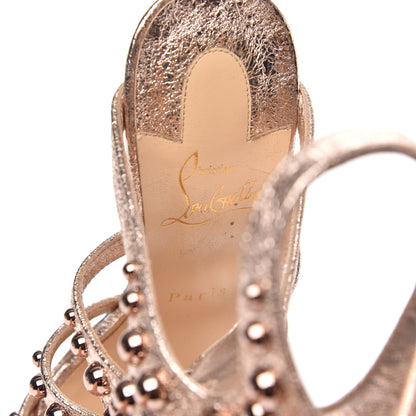 Christian Louboutin Specchio Vintage Amazoutiful 120 Lace Up Sandals 38 Rose Gold 7 of 8