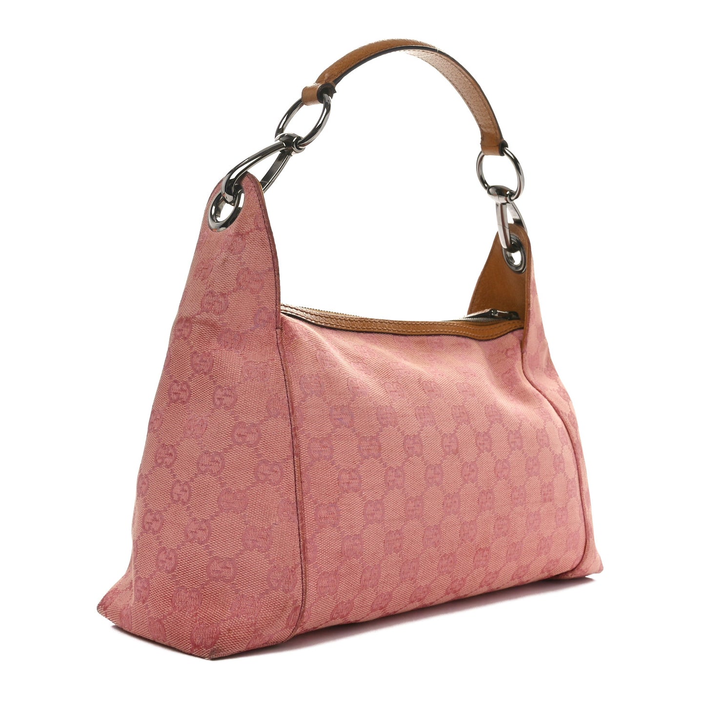 Monogram Horsebit Top Handle Hobo Bag Pink