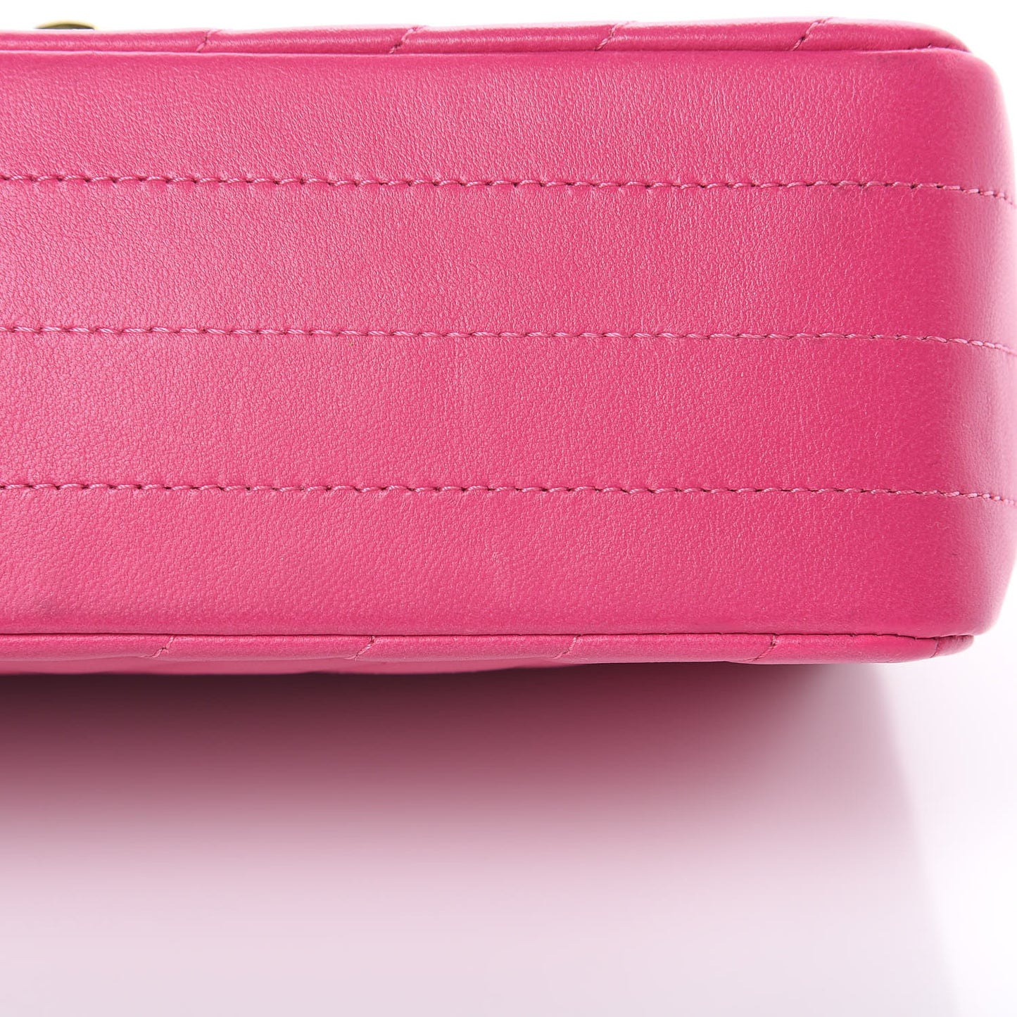 Lambskin Chevron Quilted Mini Rectangular Flap Pink