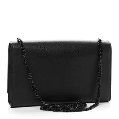 Saint Laurent Grain De Poudre Medium Classic Monogram Kate Satchel Black 3 of 10