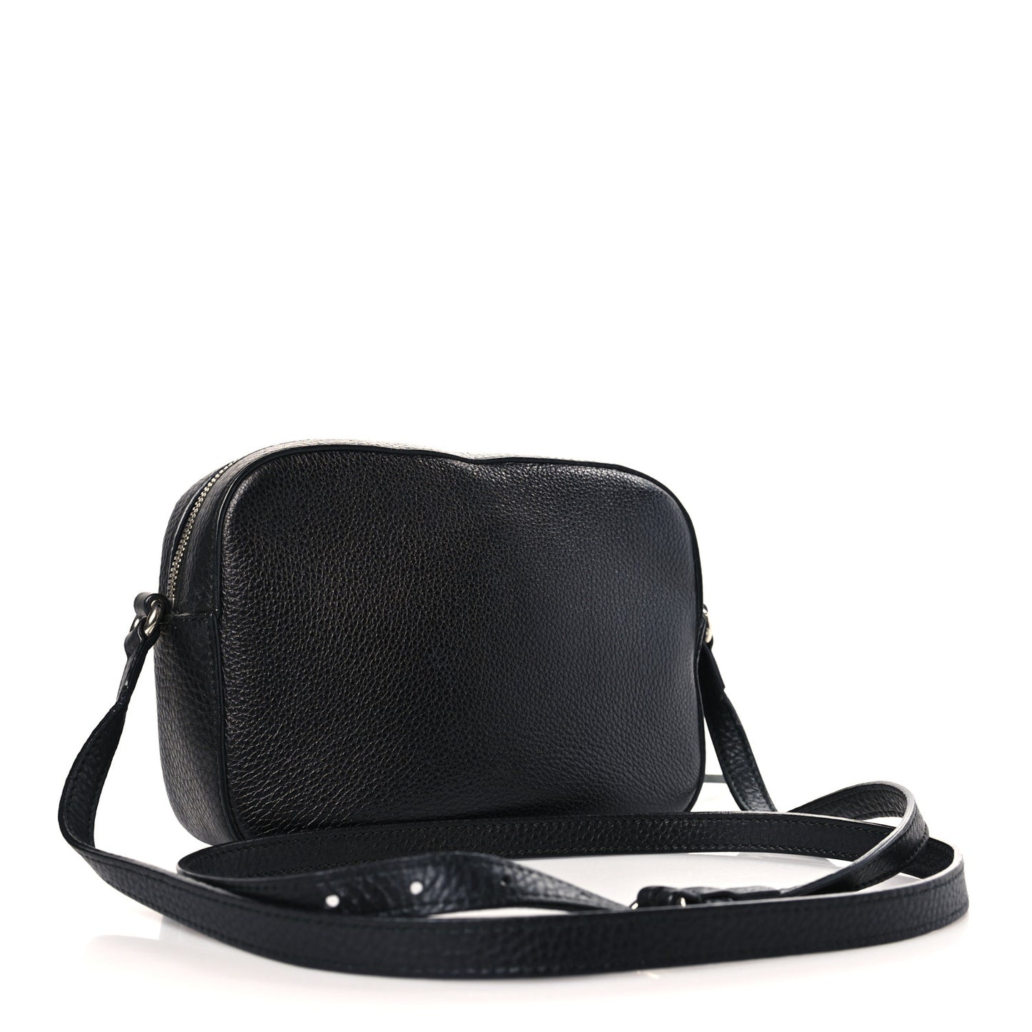 Pebbled Calfskin Studded Small Soho Disco Bag Black