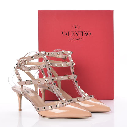 Valentino Garavani Patent Rockstud Ankle Strap 65mm Pumps 38 Skin Sorbet Poudre 8 of 8