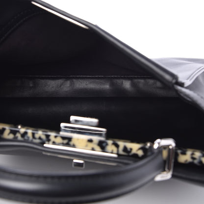 Fendi Vitello Dolce Shiny Nappa Plexglass Granite Medium Peekaboo Iconic Satchel Black 5 of 8
